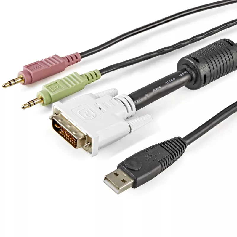 StarTech.com cavo KVM USB DVI 4-in-1 da 1,8 m con audio e microfono