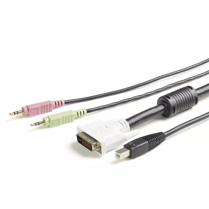 StarTech.com cavo KVM USB DVI 4-in-1 da 1,8 m con audio e microfono