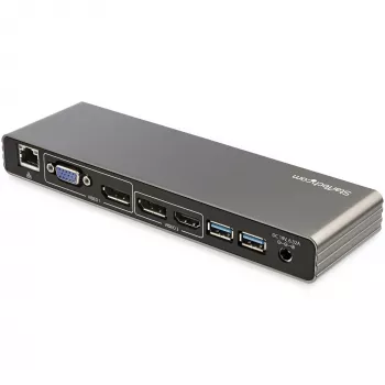 StarTech.com Thunderbolt 3 Dock – Docking station per laptop TB3 con doppio monitor 4K-6 a 60 Hz, DisplayPort, HDMI e VGA 1080p – 85 W Power Delivery e ricarica – 2x USB-A, Ethernet – Mac e Windows