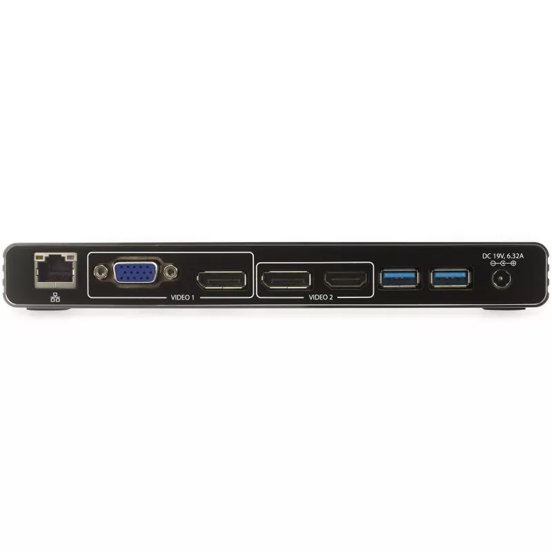 StarTech.com Thunderbolt 3 Dock – Docking station per laptop TB3 con doppio monitor 4K-6 a 60 Hz, DisplayPort, HDMI e VGA 1080p – 85 W Power Delivery e ricarica – 2x USB-A, Ethernet – Mac e Windows