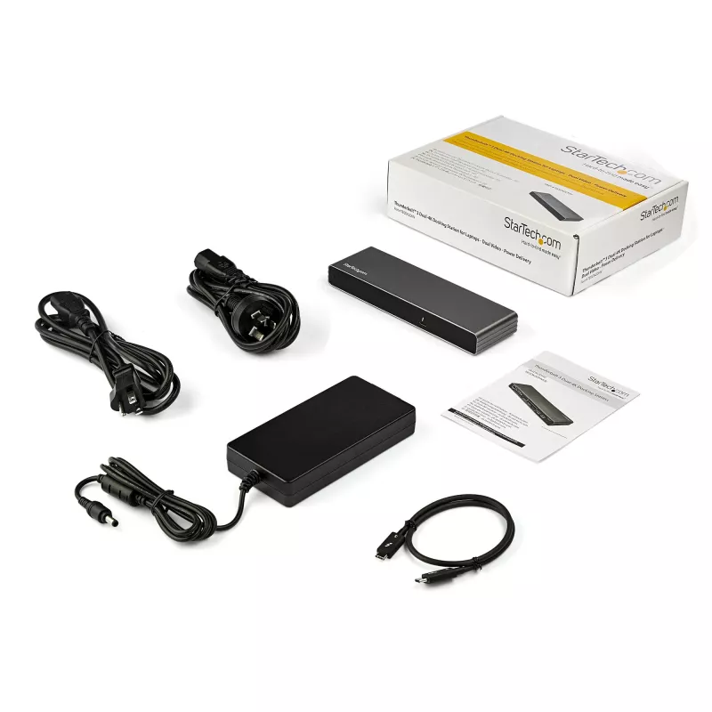 StarTech.com Thunderbolt 3 Dock – Docking station per laptop TB3 con doppio monitor 4K-6 a 60 Hz, DisplayPort, HDMI e VGA 1080p – 85 W Power Delivery e ricarica – 2x USB-A, Ethernet – Mac e Windows