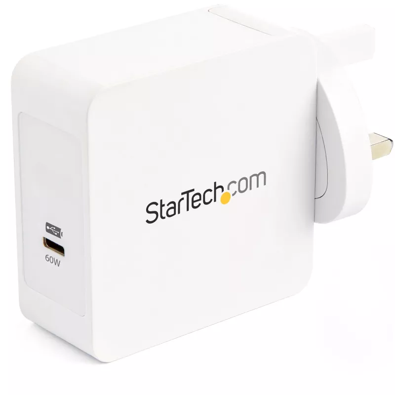 StarTech.com caricabatterie da parete USB-C - caricabatterie per laptop USB-C 60 W PD - cavo da 6 piedi/2 m - alimentatore Type-C universale compatto - Dell XPS/Lenovo X1 Carbon/HP EliteBook/MacBook - certificato USB-IF/CE