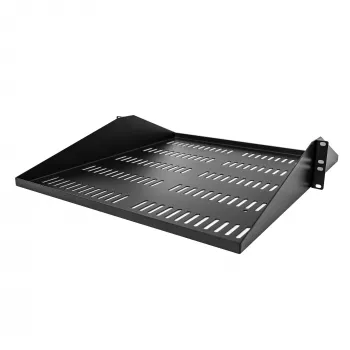 StarTech.com ripiano per rack server 2U, montaggio centrale, vassoio cantilever rackmount universale ventilato per rack di apparecchiature di rete 19 pollici, acciaio robusto, capacità 91 kg, profondità 50,8 cm, nero