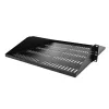StarTech.com ripiano per rack server 2U, montaggio centrale, vassoio cantilever rackmount universale ventilato per rack di apparecchiature di rete 19 pollici, acciaio robusto, capacità 91 kg, profondità 50,8 cm, nero