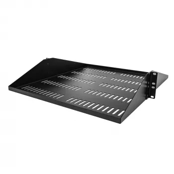 StarTech.com ripiano per rack server 2U, montaggio centrale, vassoio cantilever rackmount universale ventilato per rack di apparecchiature di rete 19 pollici, acciaio robusto, capacità 91 kg, profondità 50,8 cm, nero