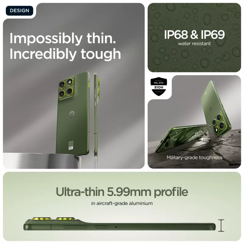 Motorola edge 70 17 cm (6.7 pollici) Dual SIM Android 16.0 5G USB Type-C 12 GB 512 GB 4800 mAh verde