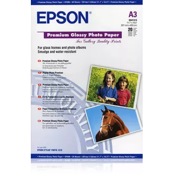 Carta fotografica lucida premium Epson, DIN A3, 255 g/m², 20 fogli