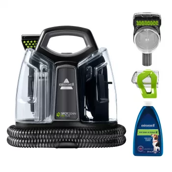 Bissell SpotClean Pet Plus macchina lavatappeti a secco e liquido nero, trasparente