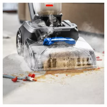 Bissell PowerWash HydroSteam macchina lavatappeti a spinta pulizia profonda nero, blu, titanio