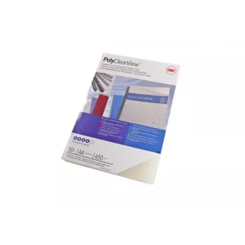 GBC Copertina rilegatura Poly Clear View A4 450 micron opaca, A4, cloruro di polivinile (PVC), trasparente, opaca, 0,45 mm, 50 pezzi