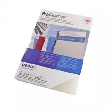 GBC Copertina rilegatura Poly Clear View A4 350 micron traslucida, A4, cloruro di polivinile (PVC), trasparente, opaca, 0,35 mm, 210 mm