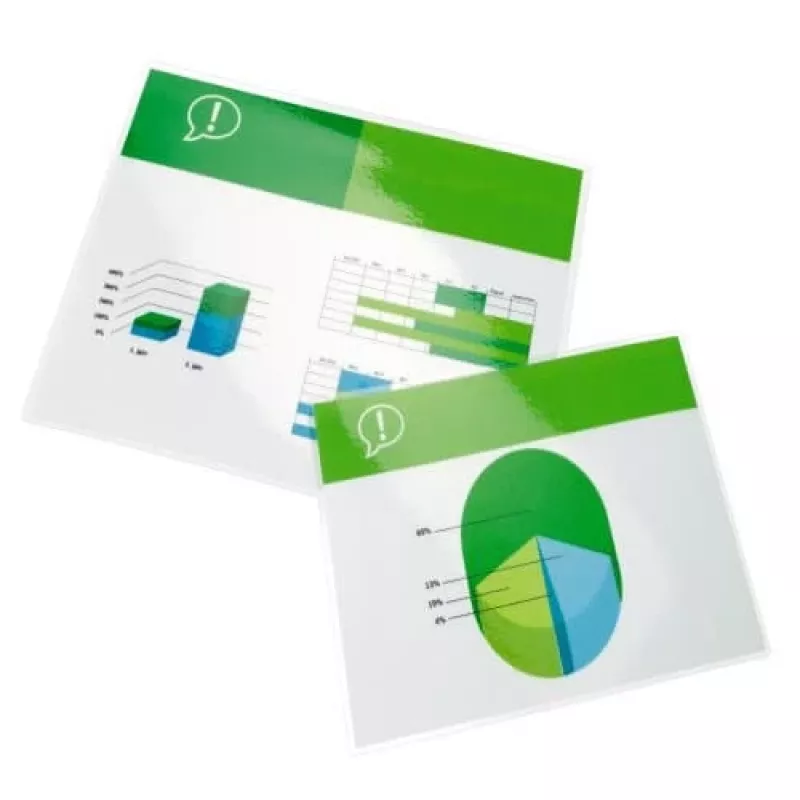 GBC Pellicole plastificazione A2 125 micron, lucide, trasparenti, A2, 0,125 mm, 100 pezzi