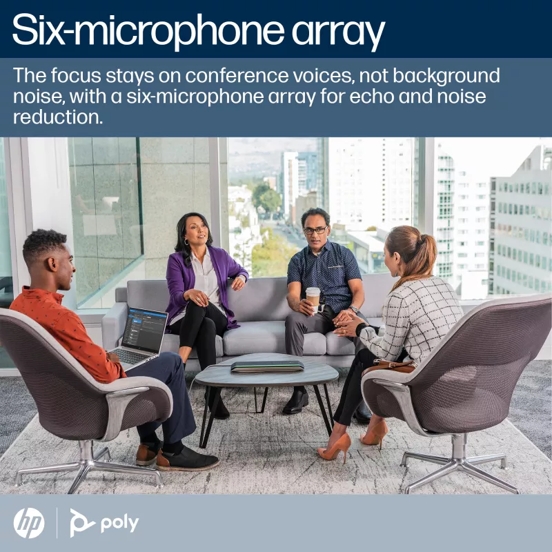 HP Poly Sync 60 speakerphone certificato Microsoft Teams, argento, RoHS, Federal Communications Commission (FCC), CE, 37 mm, 116 mm, 394 mm, 1 kg