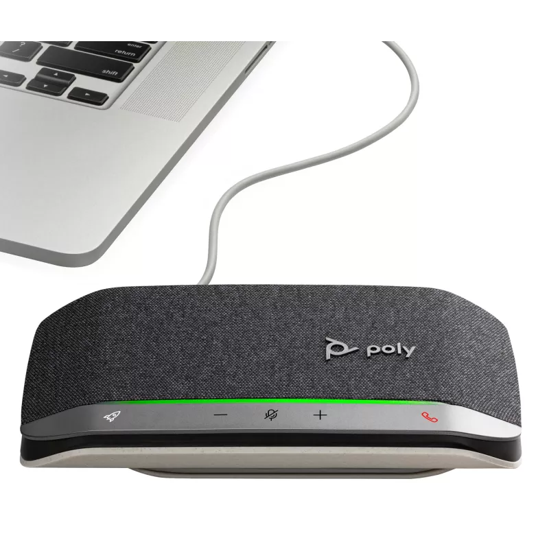 HP Poly Sync 20 speakerphone USB-A, PC, argento, 0,715 m, IP64, Windows 10, Windows 11, MacOS
