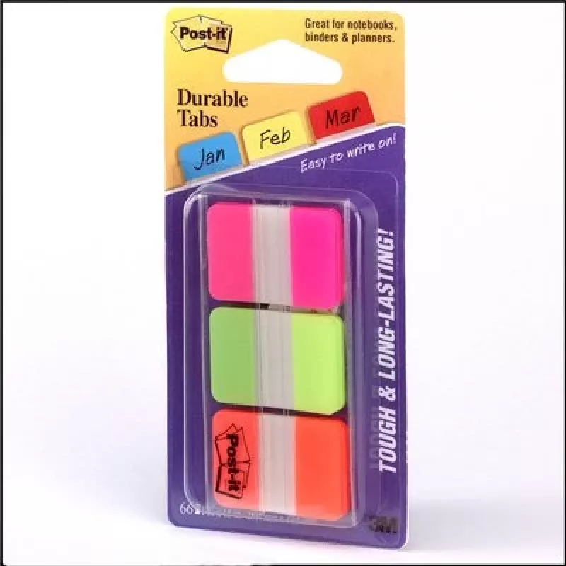 3M 686-PGO linguette per registro linguette per registro bianche verde, arancione, rosa