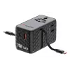Verbatim Charge 'n' Travel 70W 2C adattatore universale da viaggio con cavo retrattile nero