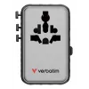 Verbatim Charge 'n' Travel 100W adattatore universale da viaggio con cavo retrattile nero
