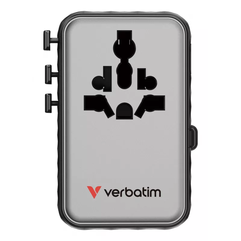 Verbatim Charge 'n' Travel 100W adattatore universale da viaggio con cavo retrattile nero