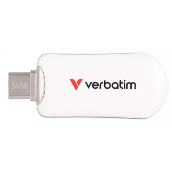 Verbatim Plectra chiavetta USB-C bianco 64 GB, 64 GB, USB Type-C, 3.2 Gen 1 (3.1 Gen 1), 100 MB/s, senza cappuccio, bianco