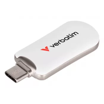 Verbatim Plectra chiavetta USB-C bianco 64 GB, 64 GB, USB Type-C, 3.2 Gen 1 (3.1 Gen 1), 100 MB/s, senza cappuccio, bianco