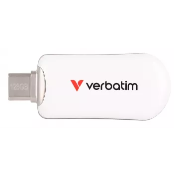 Verbatim Plectra chiavetta USB-C bianco 128 GB, 128 GB, USB Type-C, 3.2 Gen 1 (3.1 Gen 1), 100 MB/s, senza cappuccio, bianco