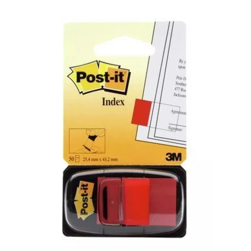 Etichetta autoadesiva 3M I680-1 rettangolare rimovibile rossa 50 pz.