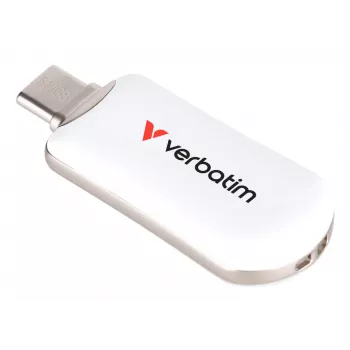 Chiavetta USB-C Verbatim Plectra bianca 512GB, 512 GB, USB Type-C, 3.2 Gen 1 (3.1 Gen 1), 100 MB/s, senza cappuccio, bianca