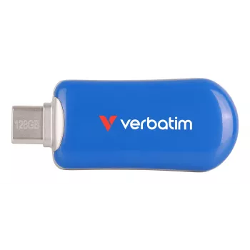 Chiavetta USB-C Verbatim Plectra blu 128GB, 128 GB, USB Type-C, 3.2 Gen 1 (3.1 Gen 1), 100 MB/s, senza cappuccio, blu