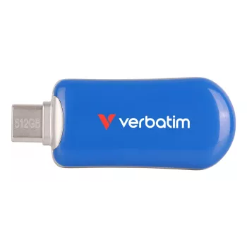 Chiavetta USB-C Verbatim Plectra blu 512GB, 512 GB, USB Type-C, 3.2 Gen 1 (3.1 Gen 1), 100 MB/s, senza cappuccio, blu