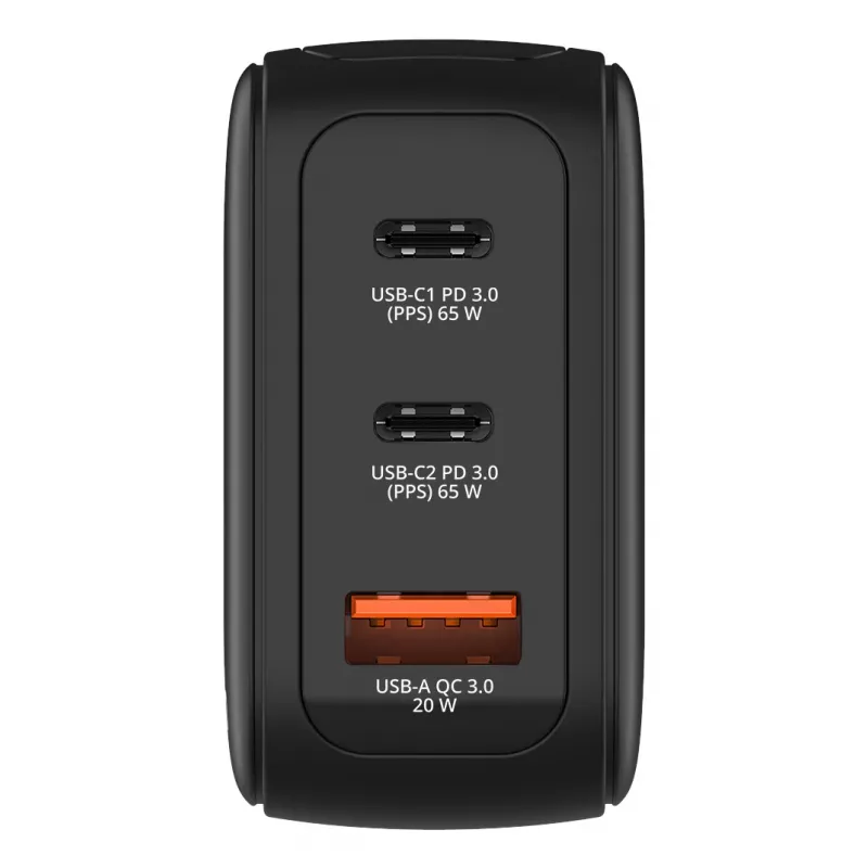 Caricabatterie mini GaN Verbatim 65W con display, interno, AC, 20 V, nero