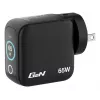 Caricabatterie mini GaN Verbatim 65W con display, interno, AC, 20 V, nero