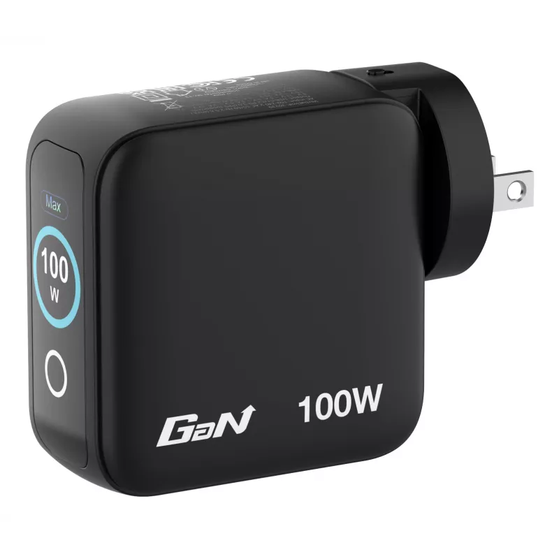 Caricabatterie mini GaN Verbatim 100W con display, interno, AC, 20 V, nero