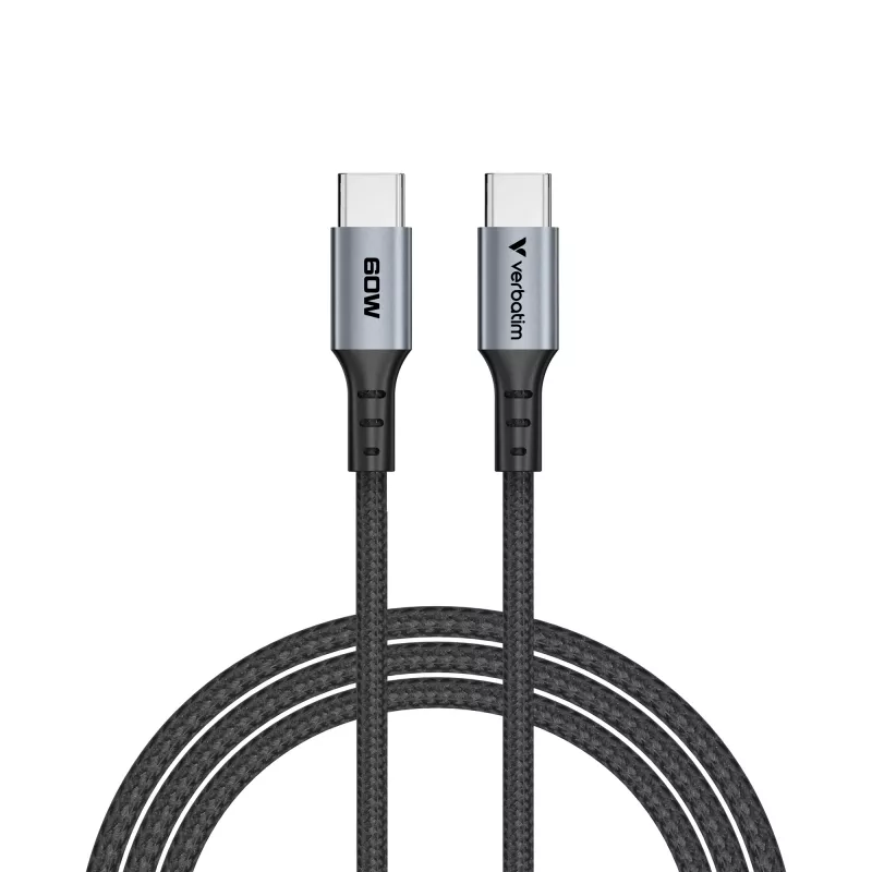Verbatim Sync & Charge cavo – 60W USB-C a USB-C 120 cm, 1,2 m, USB C, USB C, USB 2.0, 0,48 Gbit/s, nero