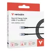Verbatim Sync & Charge cavo – 60W USB-C a USB-C 120 cm, 1,2 m, USB C, USB C, USB 2.0, 0,48 Gbit/s, nero