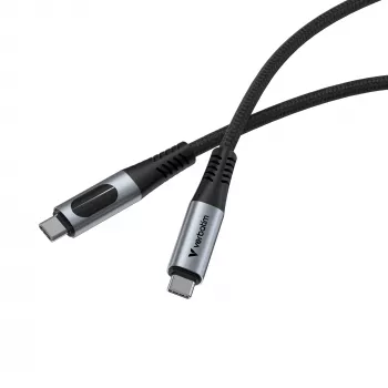 Verbatim Sync & Charge USB C a USB C 100W display 120 cm, 1,2 m, USB C, USB C, USB 2.0, 0,48 Gbit/s, nero