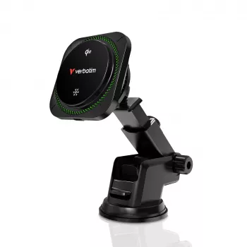 Verbatim Charge 'n' Drive Qi2 caricabatterie wireless magnetico per auto RGB