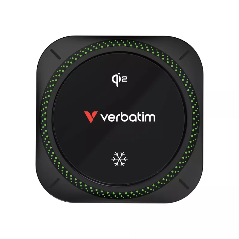 Verbatim Charge 'n' Drive Qi2 caricabatterie wireless magnetico per auto RGB
