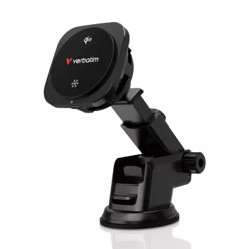 Verbatim Charge 'n' Drive Qi2 caricabatterie wireless magnetico per auto, auto, USB, ricarica wireless, 1 m, nero