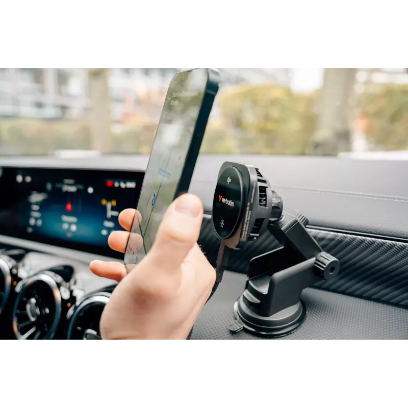Verbatim Charge 'n' Drive Qi2 caricabatterie wireless magnetico per auto, auto, USB, ricarica wireless, 1 m, nero