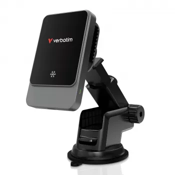 Verbatim Charge 'n' Drive caricabatterie magnetico wireless per auto, auto, USB, ricarica wireless, 1 m, nero