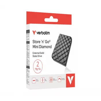 Verbatim Store 'n' Go Mini Diamond USB-C 2TB nero, 2 TB, USB Type-C, 3.2 Gen 2 (3.1 Gen 2), 1000 MB/s, nero