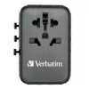 Verbatim UTA-05 65W GaN III adattatore universale da viaggio con 2 x USB-C PD e QC 4+ e 2 x porte USB-A