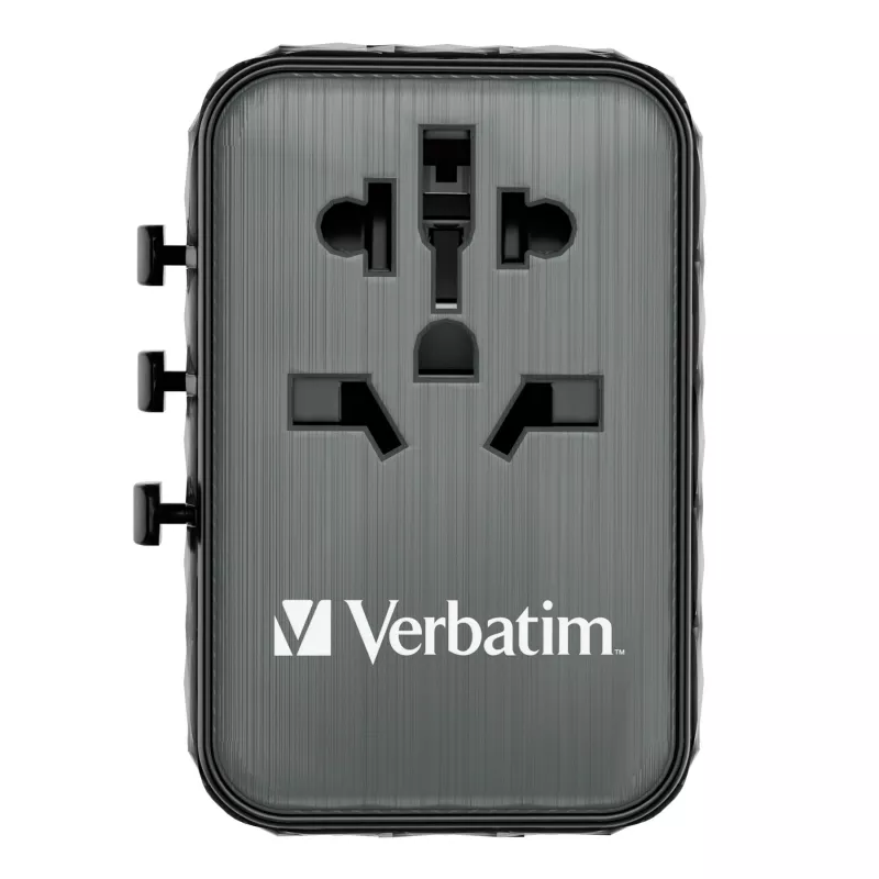 Verbatim UTA-05 65W GaN III adattatore universale da viaggio con 2 x USB-C PD e QC 4+ e 2 x porte USB-A