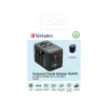 Verbatim UTA-05 65W GaN III adattatore universale da viaggio con 2 x USB-C PD e QC 4+ e 2 x porte USB-A