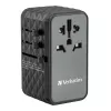 Verbatim UTA-06 100W GaN III adattatore universale da viaggio con 2 x USB-C PD e QC 4+ e 2 x porte USB-A QC 3.0