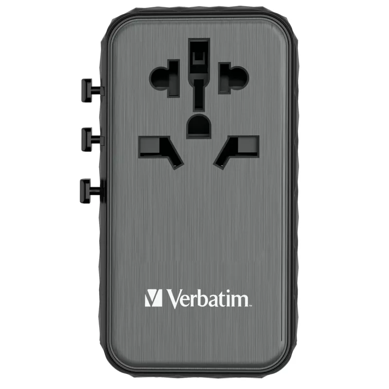 Verbatim UTA-06 100W GaN III adattatore universale da viaggio con 2 x USB-C PD e QC 4+ e 2 x porte USB-A QC 3.0