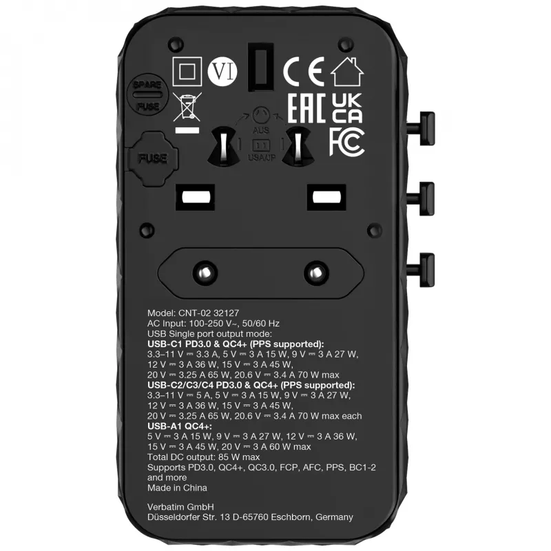 Verbatim Charge 'n' Travel Diamond 85W cavo retrattile CNT-02