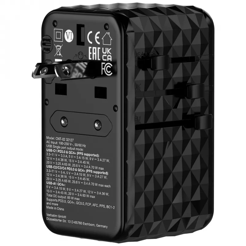 Verbatim Charge 'n' Travel Diamond 85W cavo retrattile CNT-02