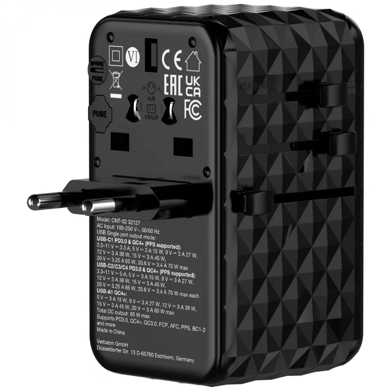 Verbatim Charge 'n' Travel Diamond 85W cavo retrattile CNT-02