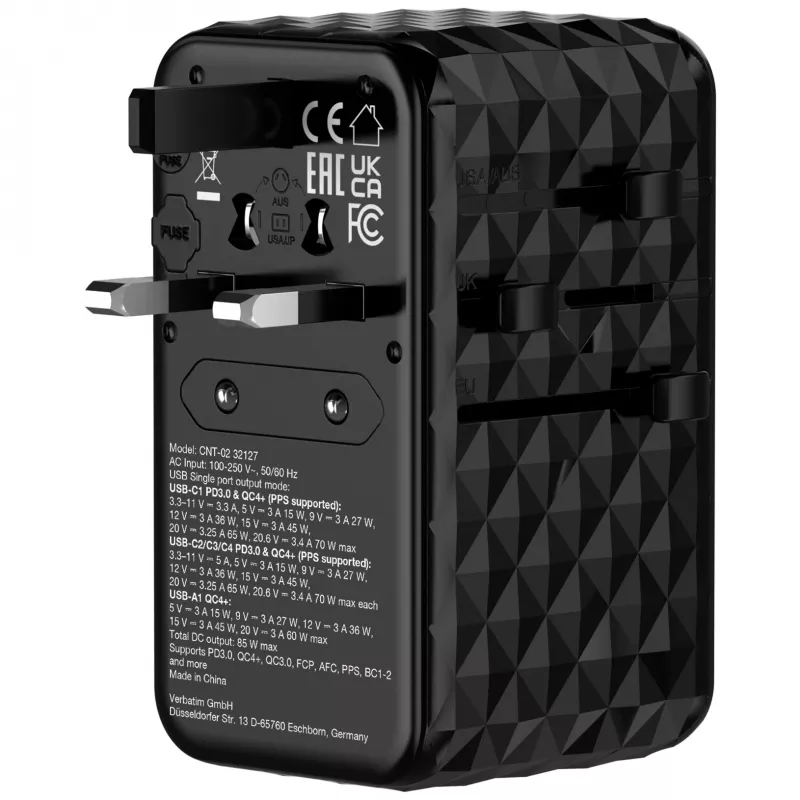 Verbatim Charge 'n' Travel Diamond 85W cavo retrattile CNT-02